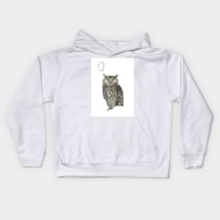 O for owl alphabet illustration Kids Hoodie